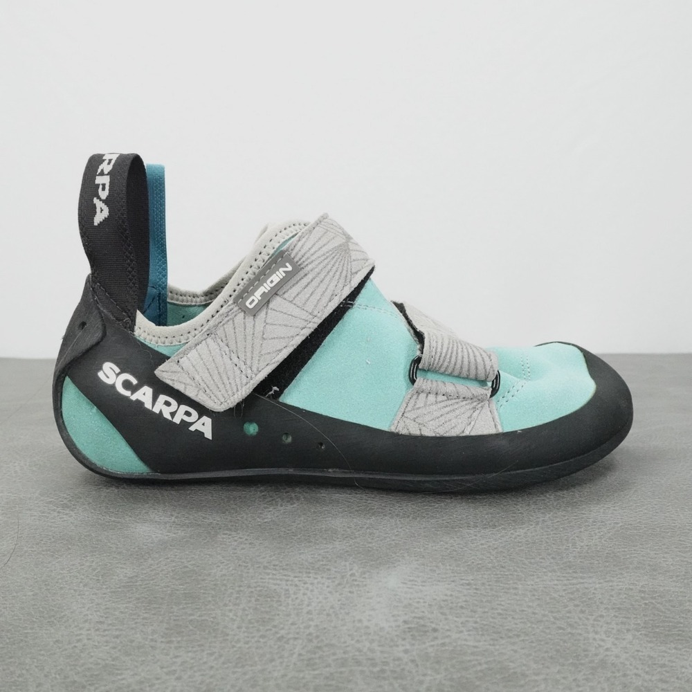 Scarpa Womens Origin Size 7 Aqua Black Rock Climbing Shoes Leather Outdoors